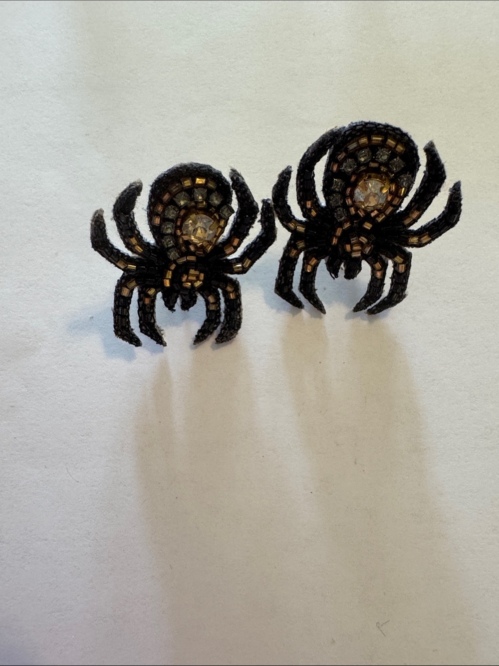 Black Beaded Spider Statement Earrings